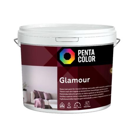 Dispersiniai dažai Pentacolor Glamour, balta, 3 l