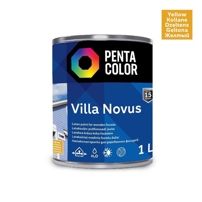 Fasado dažai Pentacolor Villa Novus, geltona, 1 l