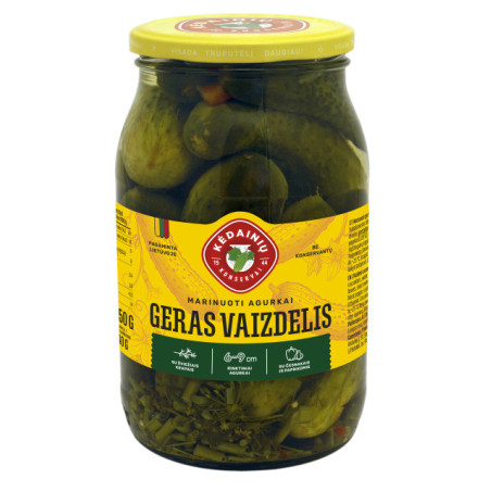 Marinuoti agurkai GERAS VAIZDELIS, 880 g