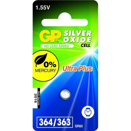 Elementas GP SILVER OXIDE AG1/SR60/364F, 1,55V