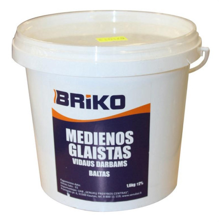 Baltos spalvos medienos glaistas Briko, 1,6 kg