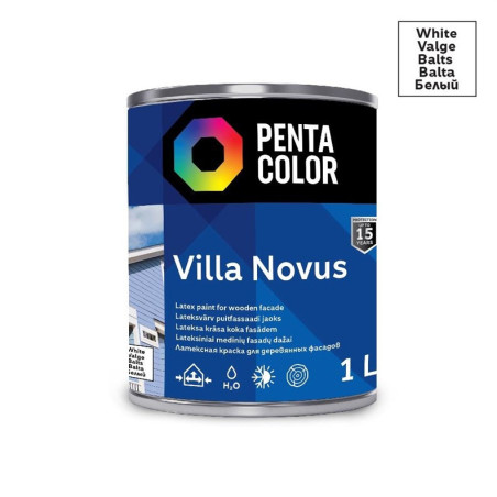 Fasado dažai Pentacolor Villa Novus, balta, 1 l