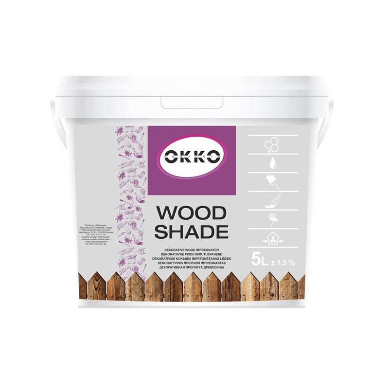 Impregnantas Okko Wood Shade, samanų spalvos, 5 l