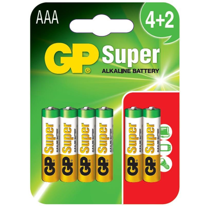 Elementai GP Super Alkaline AAA/LR03, 6 vnt.