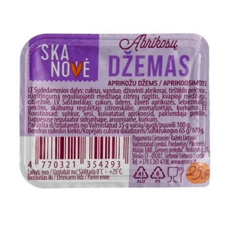 Abrikosų džemas SKANOVĖ, 25 g