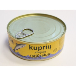 Kuprinė lašiša aliejuje, 240 g