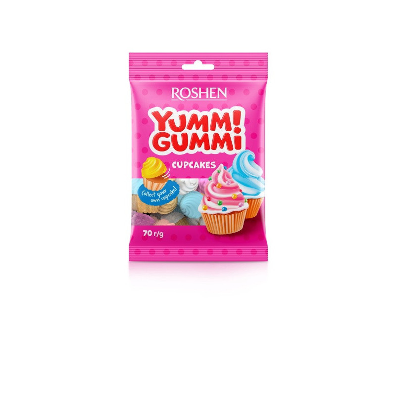 Želiniai saldainiai ROSHEN YUMMI GUMMI CUPCAKES, 70 g