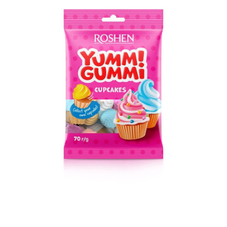 Želiniai saldainiai ROSHEN YUMMI GUMMI CUPCAKES, 70 g