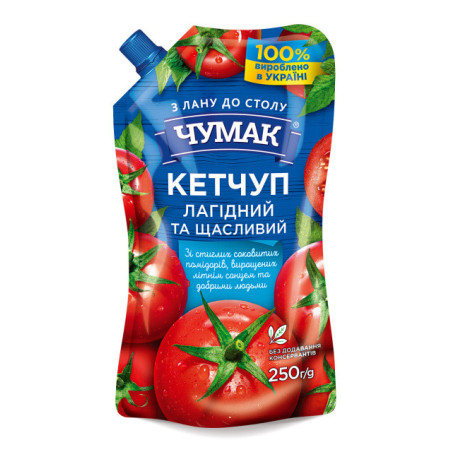 Kečupas CHUMAK, DELICATE, švelnus, 250 g