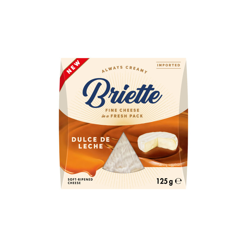 Minkštas sūris BRIETTE, DULCE DE LECHE, term.apd., 60%, 125 g