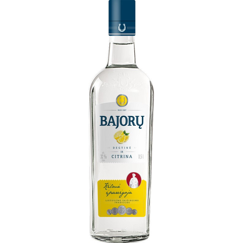 Spiritinis gėrimas BAJORŲ, degtinė ir citrina, 32 %, 0.5 l