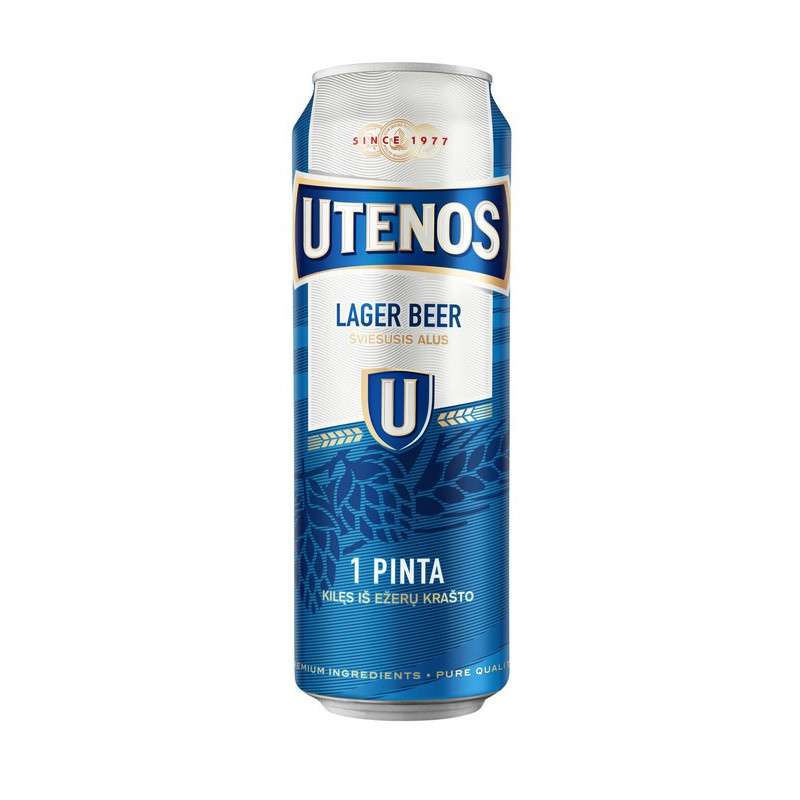 Alus UTENOS, 5 %, skard., 568 ml