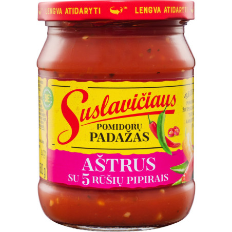 SUSLAVIČIAUS AŠTRUS pomidorų padažas, 500 g