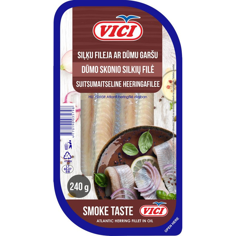 Silkių filė VIČI DŪMŲ skonio, 240 g