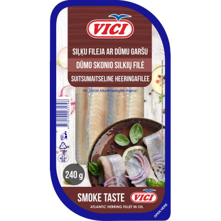 Silkių filė VIČI DŪMŲ skonio, 240 g