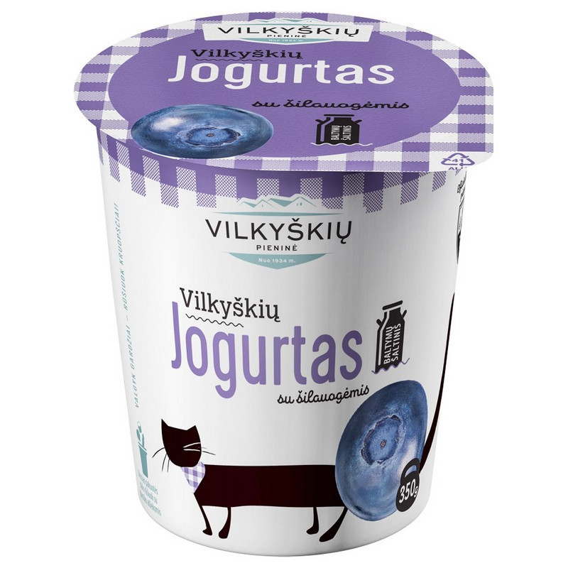 Jogurtas VILKYŠKIŲ su šilauogėmis, 3,5 % rieb., 350 g