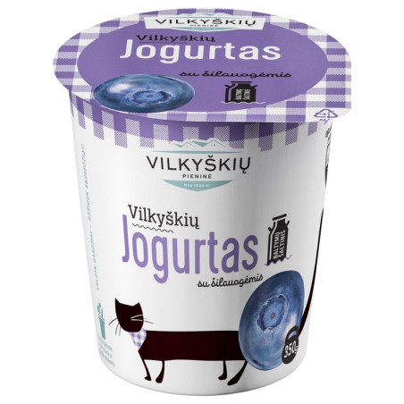 Jogurtas VILKYŠKIŲ su šilauogėmis, 3,5 % rieb., 350 g