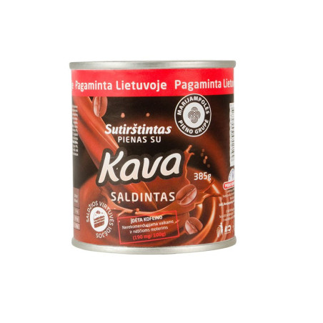 Sutirštintas pienas su cukrumi ir natūr. kava, 385 g