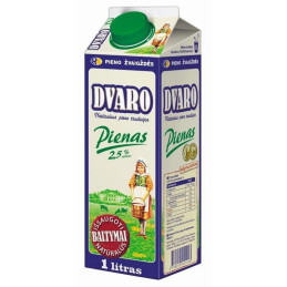 Pienas DVARO, 2,5% rieb.,t-rex su kamšt., 1 l