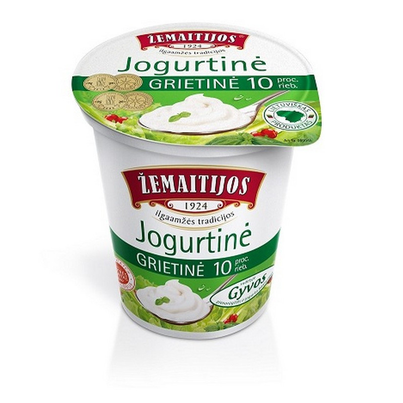 Jogurtinė grietinė ŽEMAITIJOS, 10 %, 400 g