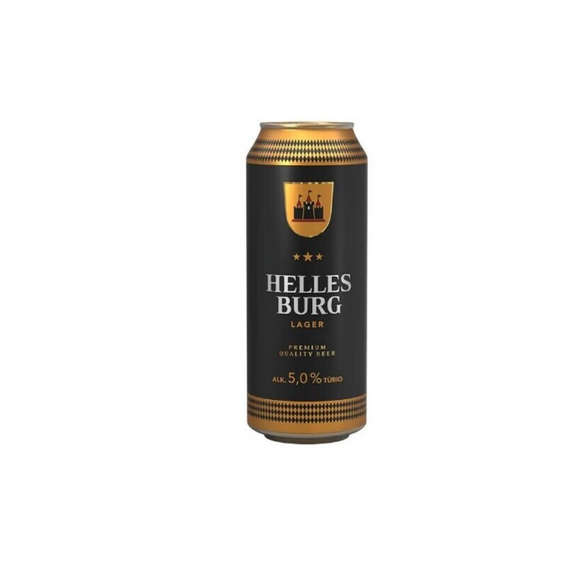 Alus HELLES BURG LAGER šviesusis, 5 %, 500 ml