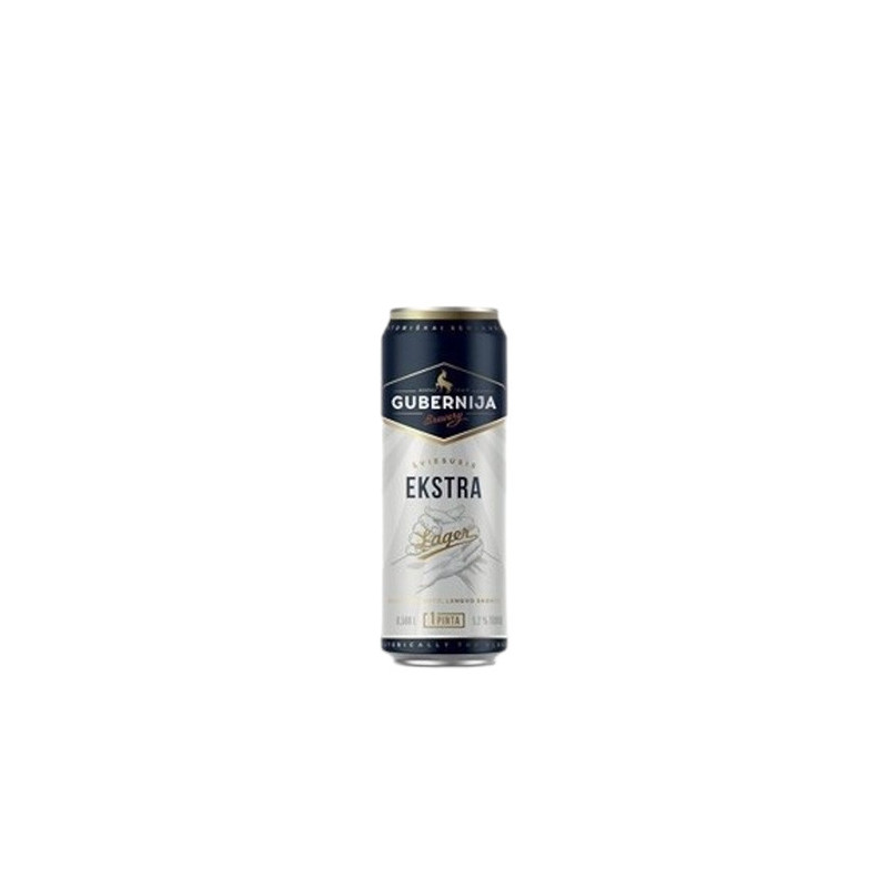 Alus GUBERNIJA EKSTRA LAGER skard., 5.2%, 568 ml