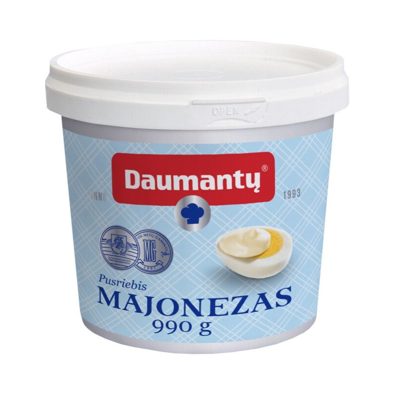 Majonezas DAUMANTŲ KLASIKINIS, pusriebis, 34 % rieb., 990 g