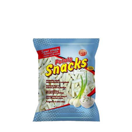 Bulvių traškučiai ZM SNACKS grietin. sk. su svogūnais, 50 g