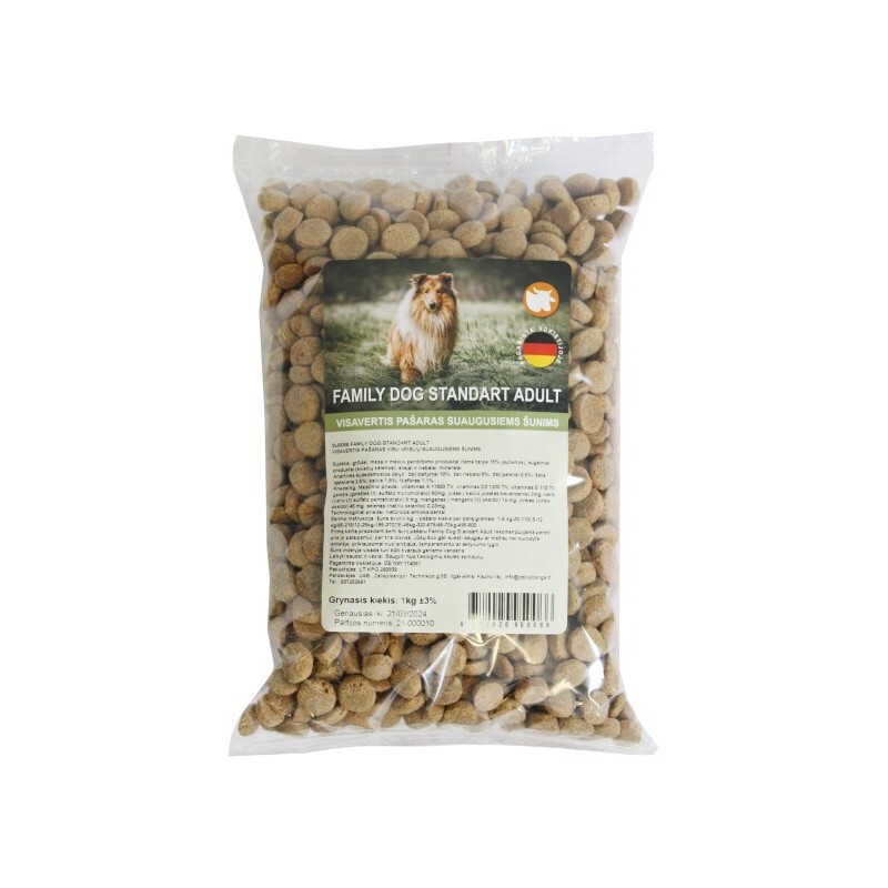 Sausas šunų ėdalas FAMILY DOG STANDART ADULT, 1 kg