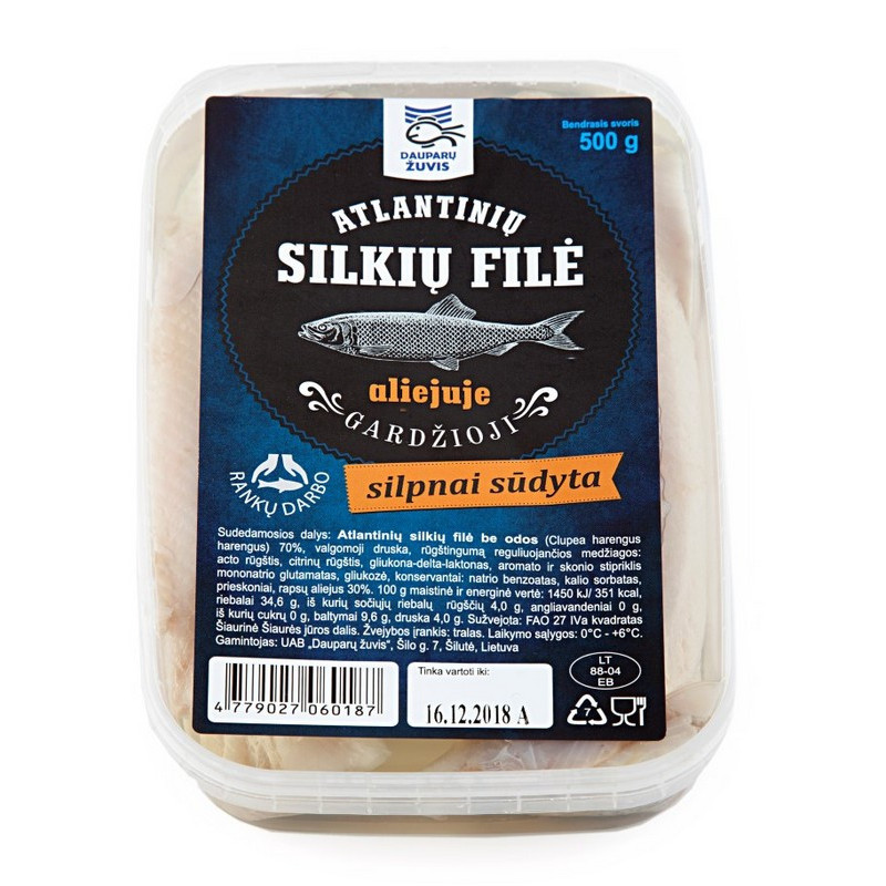 GARDŽIOJI silkių filė aliejuje, 500 g