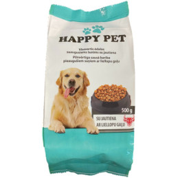 Sausas šunų ėdalas HAPPY PET, 0.5 kg