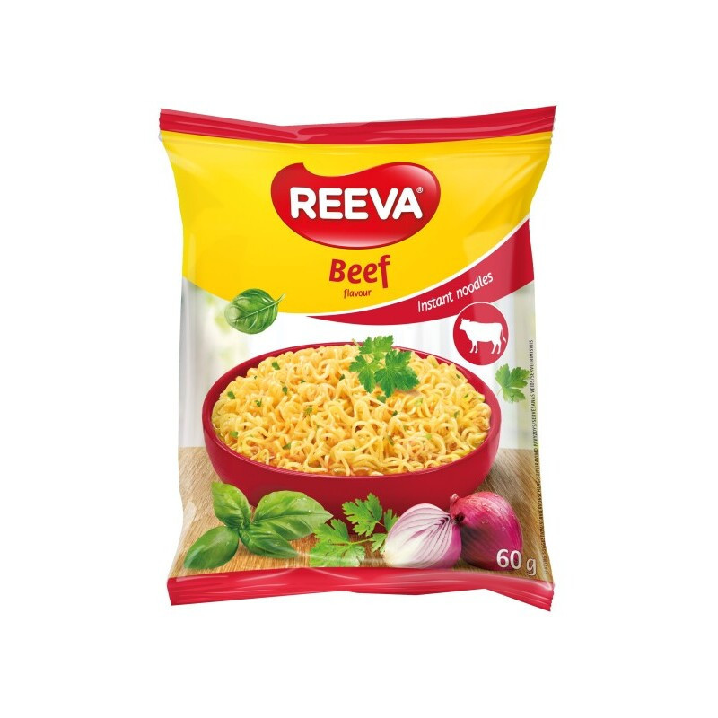 Greitai paruošiami makaronai REEVA jautienos sk., 60 g