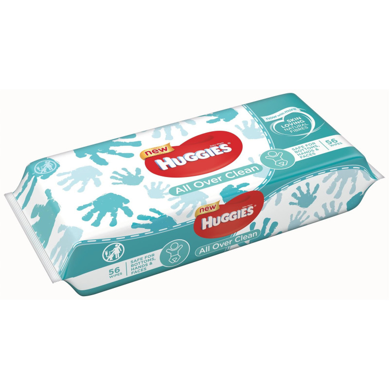 Drėgnos servetėlės HUGGIES ALL OVER CLEAN, 56 vnt