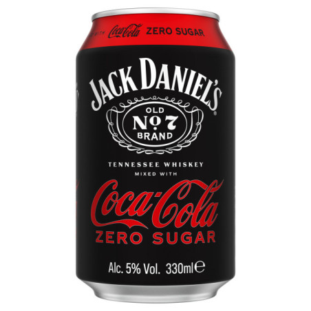 Alk. kokt. JACK DANIELS ir COCA COLA ZERO, 5 %, 330 ml