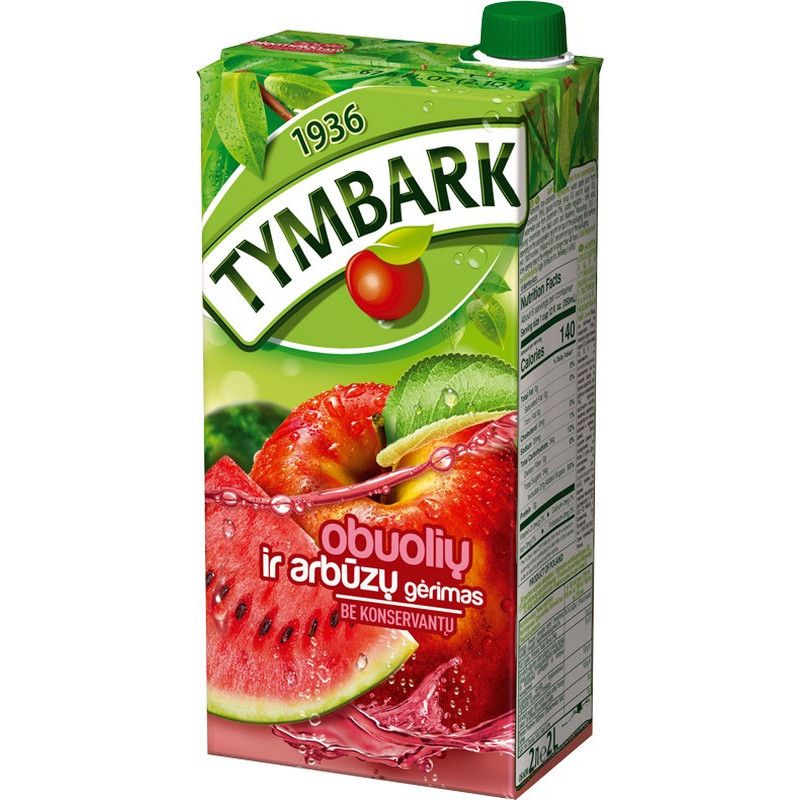 Obuolių ir arbūzų gėrimas TYMBARK, 2 l