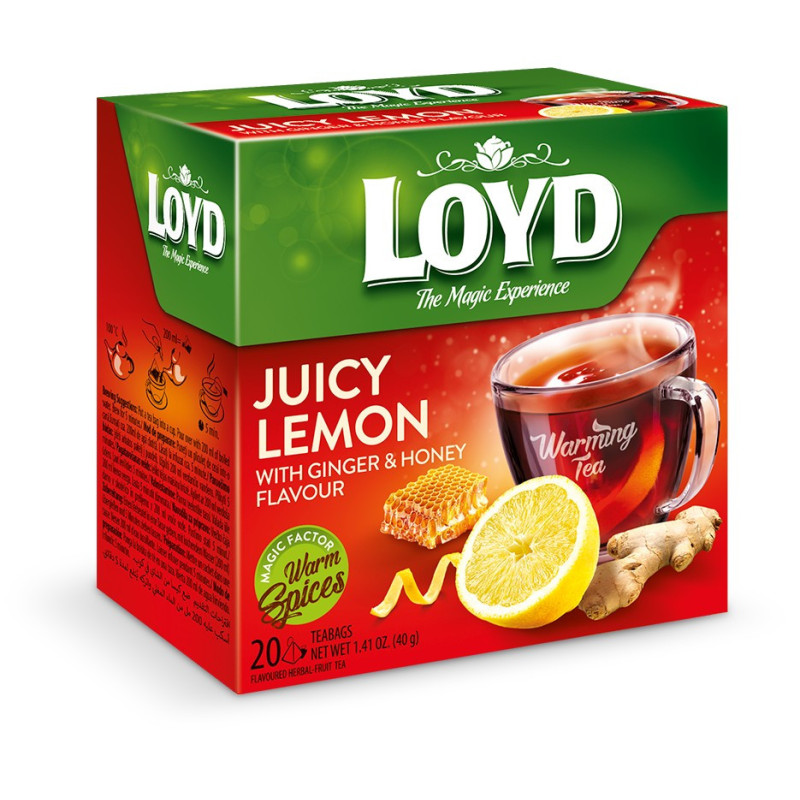 Žolelių arbata LOYD WARMING LEMON, 20 vnt.