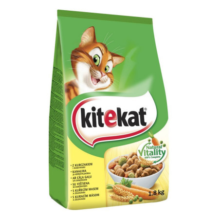 Sausas kačių ėdalas su višt. ir darž. KITEKAT, 1.8 kg