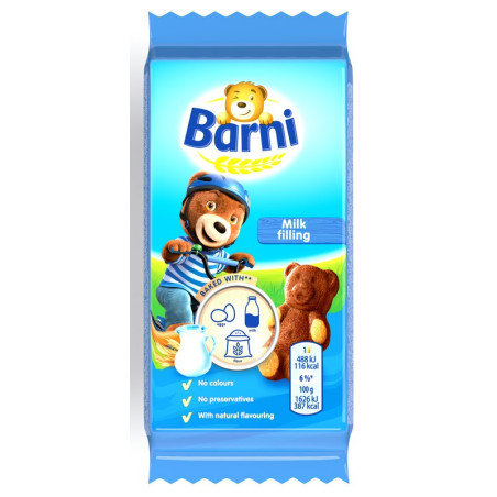 Biskvitinis pyragaitis BARNI MILK, 30 g