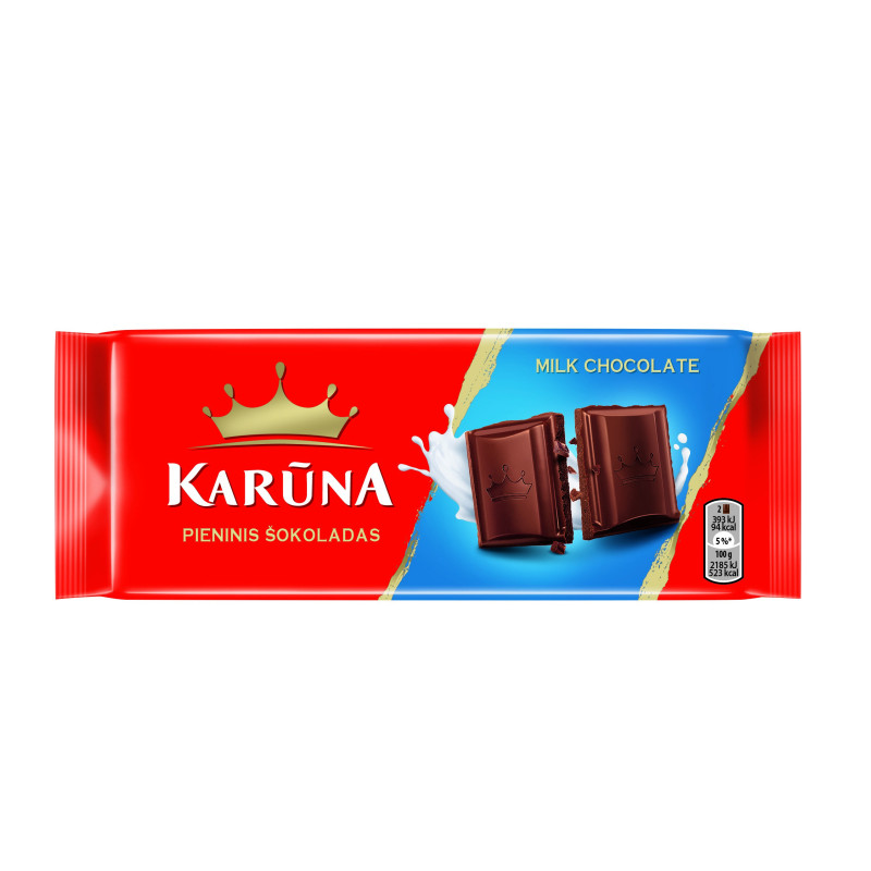 Pieninis šokoladas KARŪNA, 80 g