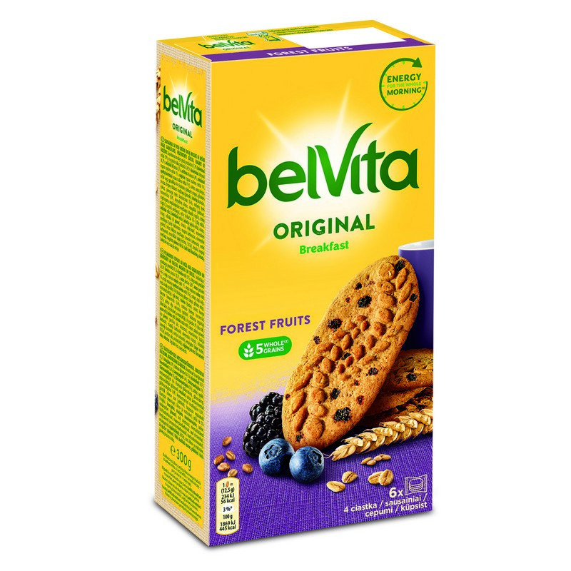 Sausainiai BELVITA su miško uogomis, 300 g