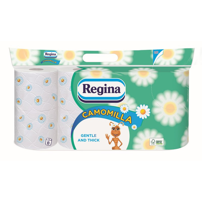 Tualetinis popierius REGINA, ramunėlių kvapo, 3sl., 8 vnt