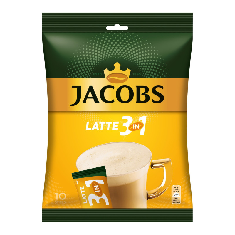 Kavos gėrimas JACOBS LATTE (10x12.5g), 125 g