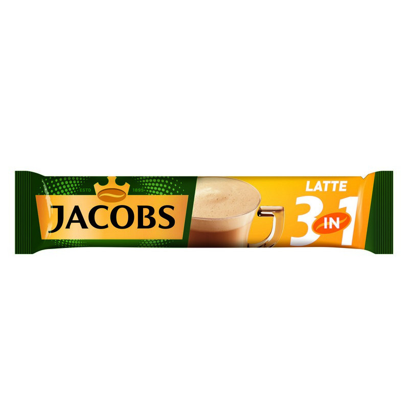 Kavos gėrimas JACOBS, CAFE LATTE, 3in1, 12,5 g