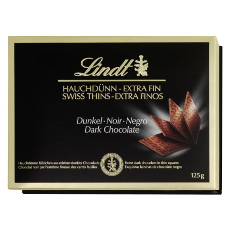 Juodasis šokoladas LINDT THINS, 125 g