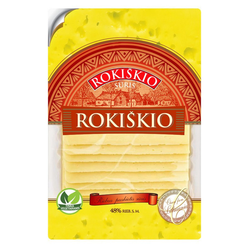 Fermentinis sūris ROKIŠKIO, 48% rieb., riekut., 150 g