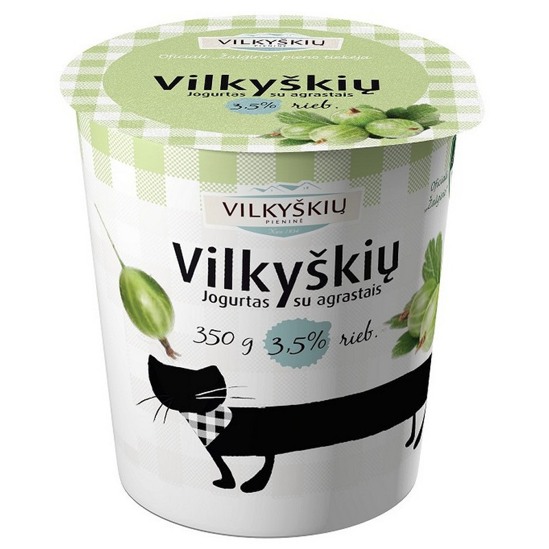 Jogurtas VILKYŠKIŲ su agrastais, 3,5 % riebumo, 350 g