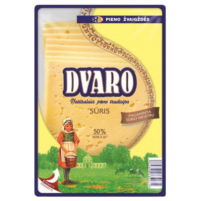 Fermentinis sūris DVARO, 50% r.s.m., raikytas, 150 g