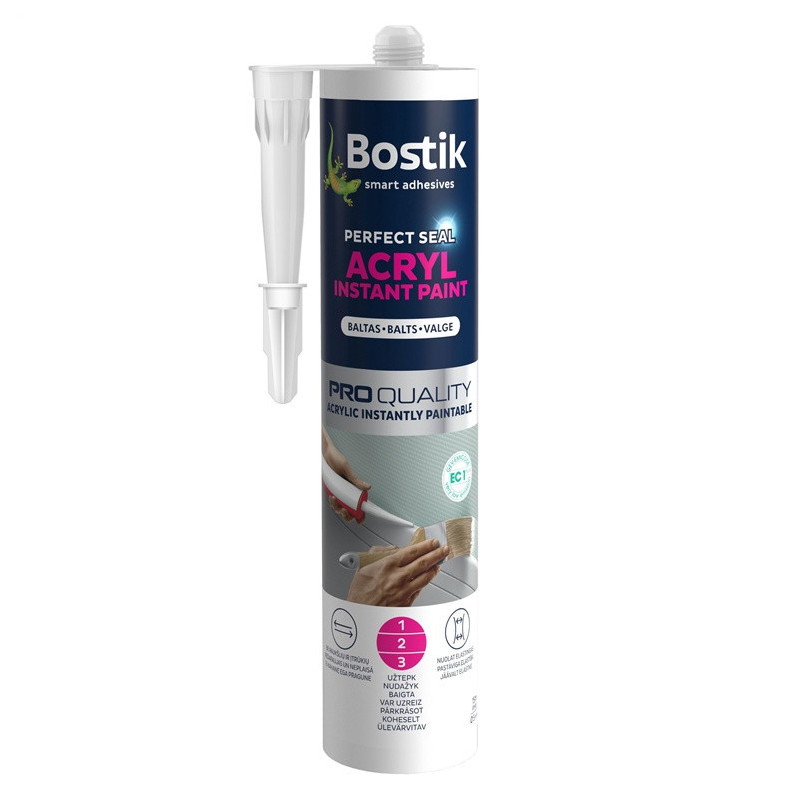 Akrilinis dažomasis hermetikas Inst Bostik 280 ml, baltas