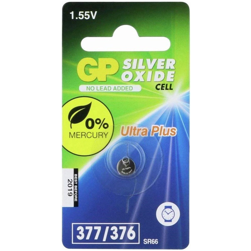 Elementas GP SILVER OXIDE AG4/SR66/377F, 1,55V